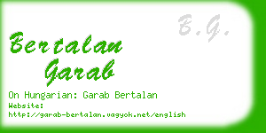 bertalan garab business card